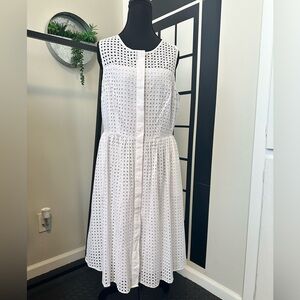 Maison Jules White Eyelet Midi Dress